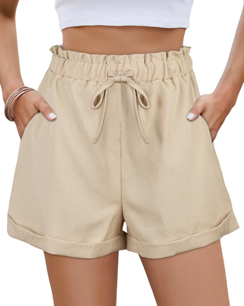 Avia Short Femme d’Été – Short Taille Haute à Cordon avec Poches