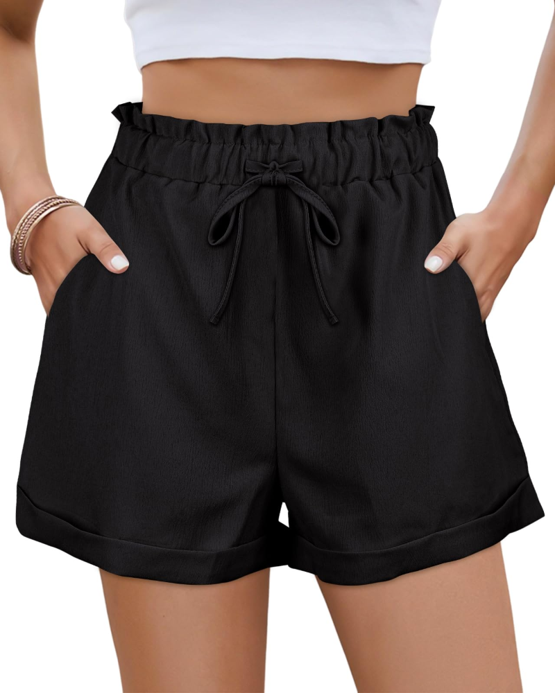 Avia Short Femme d’Été – Short Taille Haute à Cordon avec Poches