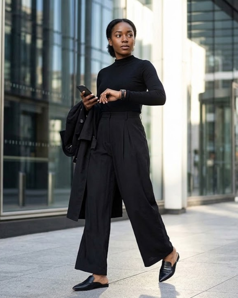 Apolline High-Waisted Palazzo Trousers for Women – Elegant, Flowing Wide-Leg Trousers with Pockets