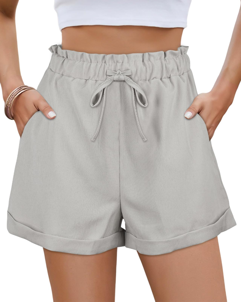 Avia Short Femme d’Été – Short Taille Haute à Cordon avec Poches
