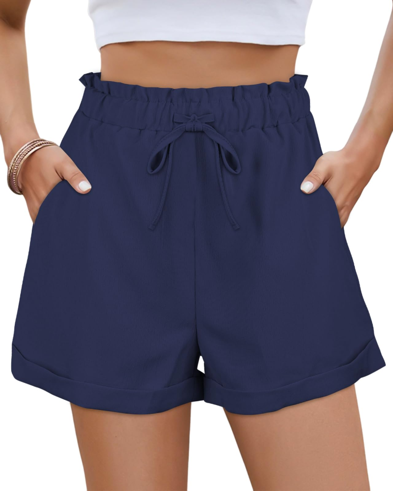 Avia Short Femme d’Été – Short Taille Haute à Cordon avec Poches