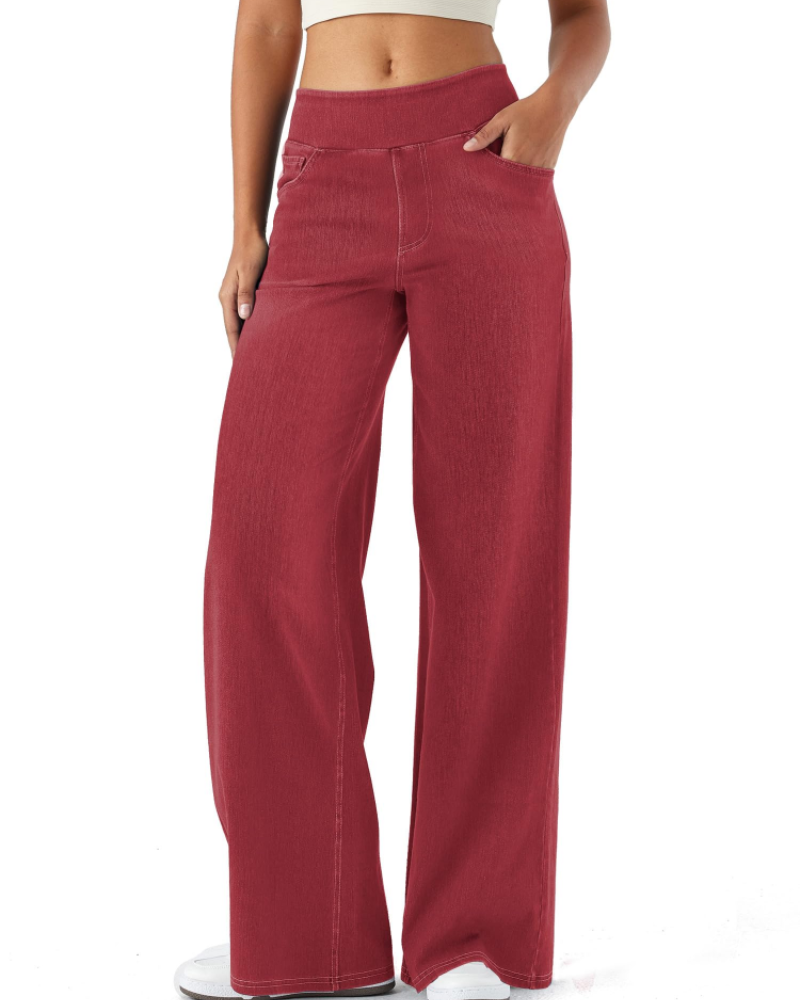 Ysélane Jean Wide Leg für Damen – Stretchhose mit hoher Taille in Denim-Optik