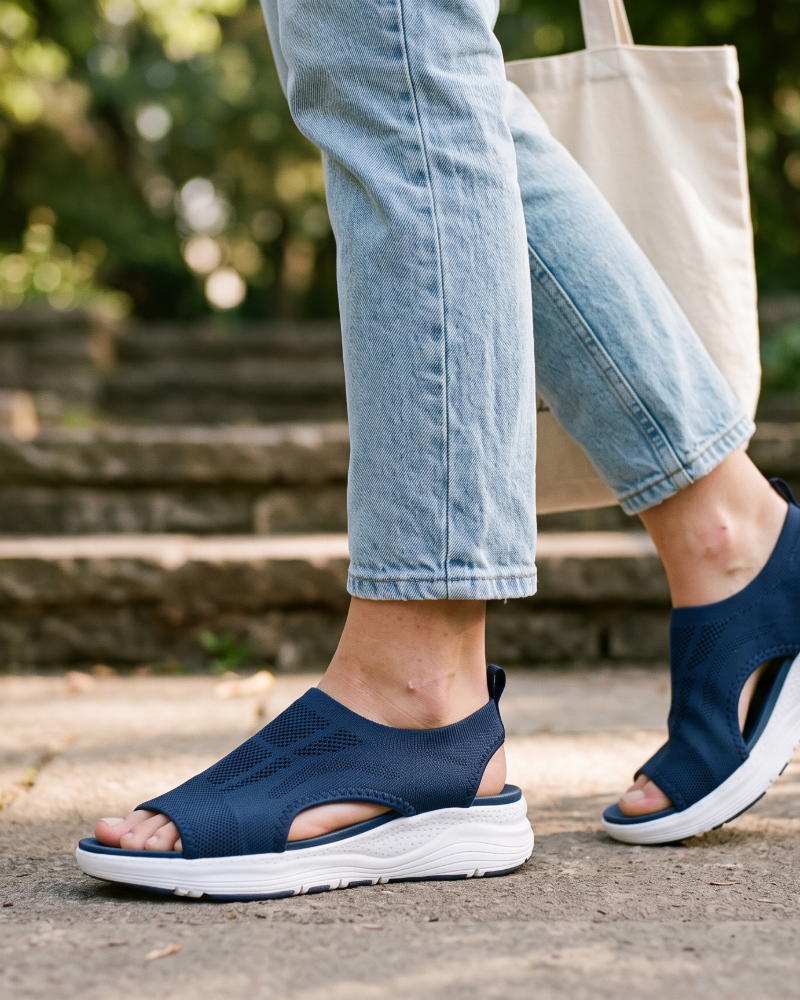 Γυναικεία σανδάλια Kinsley Slingback – Αναπνεύσιμα σανδάλια με πλεκτό υλικό και πλατφόρμα