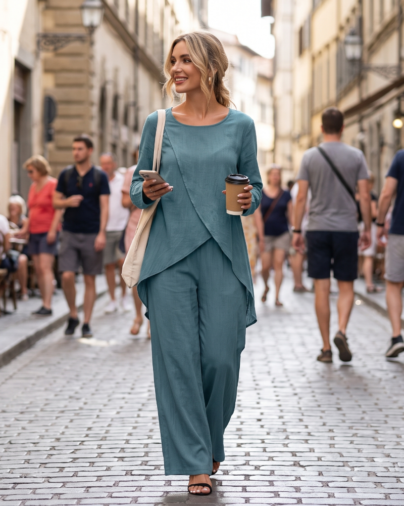Conjunto Tatum 2 Piezas Mujer – Conjunto Coordinado Ligero, Transpirable, Corte Casual Elegante