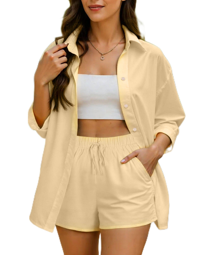 Completo Donna Geraldine 2 Pezzi – Top e Pantaloncini in Cotone Leggero Estivo