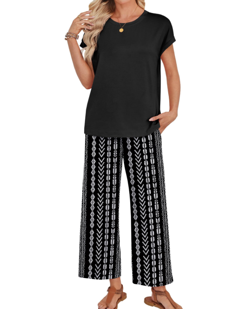 Grace Ensemble Femme 2 Pièces – Tenue Coordonnée Légère d'Été