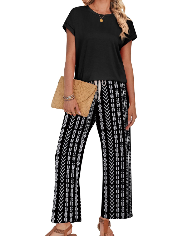 Grace Ensemble Femme 2 Pièces – Tenue Coordonnée Légère d'Été
