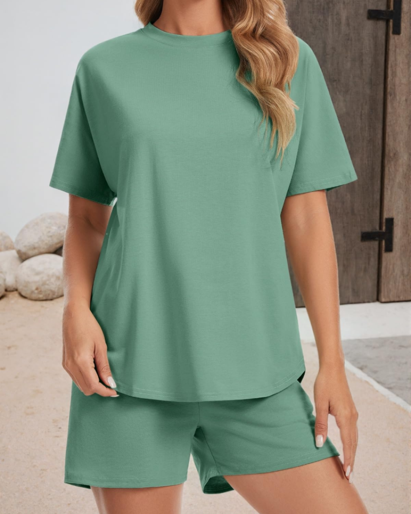 Conjunto Gracie para mujer de 2 piezas: sudadera con capucha y pantalones cortos con bolsillos