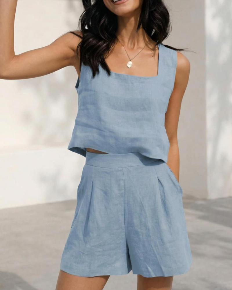 Conjunto Gigi Corto para Mujer 2 Piezas – Top Sin Mangas y Short de Verano