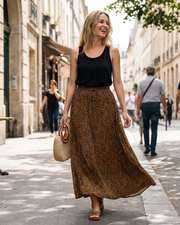 Gonna lunga floreale Marlowe Jupe da donna – Gonna bohemien lunga con vita elastica e coulisse