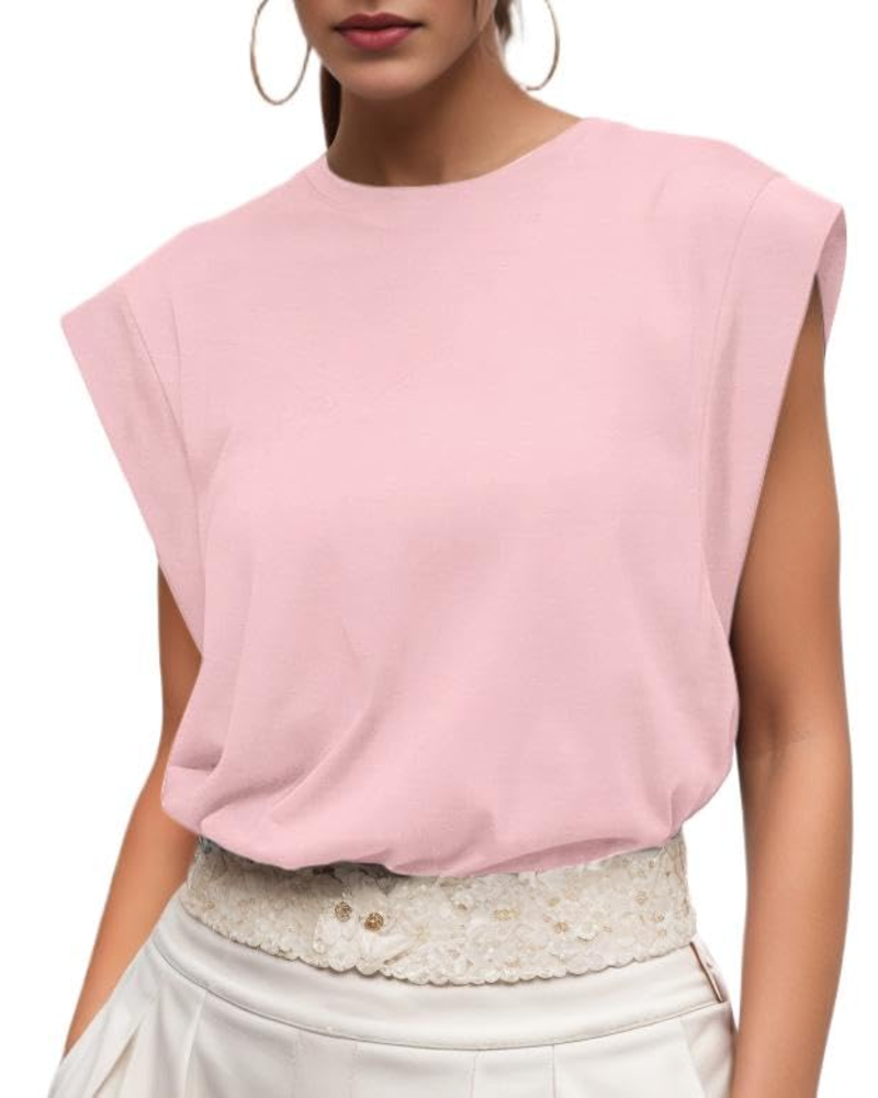 Fionna Women's Cotton T-Shirt – Elegant Short-Sleeve Round Neck Top