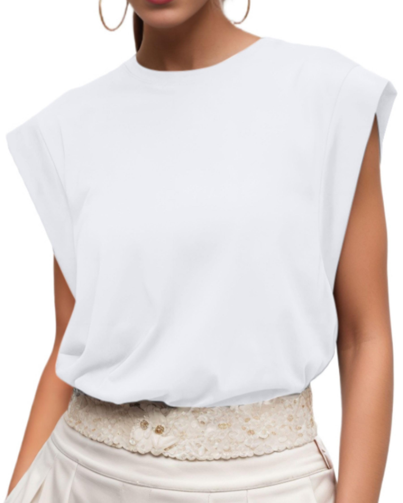 Fionna Women's Cotton T-Shirt – Elegant Short-Sleeve Round Neck Top