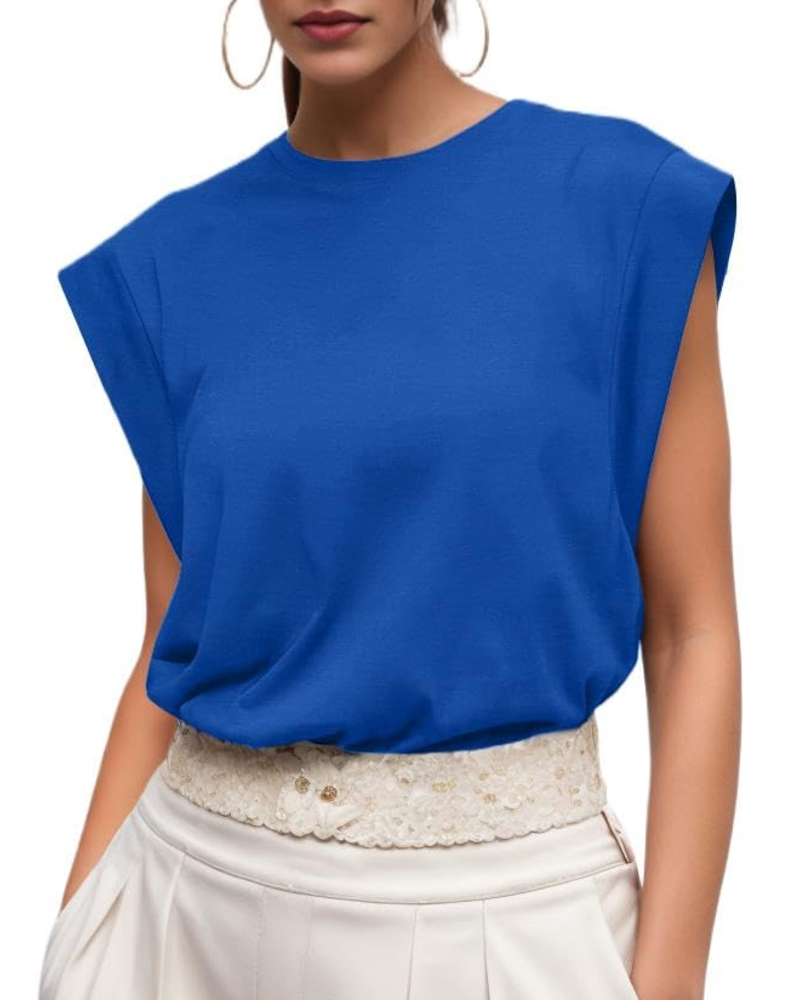 Fionna Women's Cotton T-Shirt – Elegant Short-Sleeve Round Neck Top