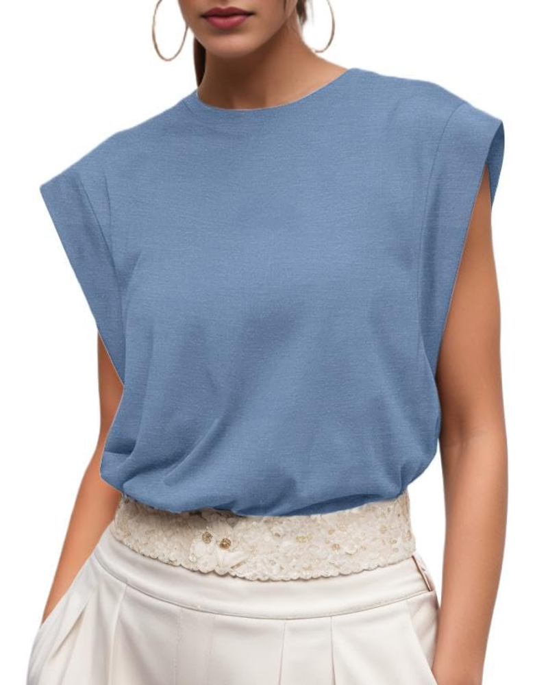 Fionna Women's Cotton T-Shirt – Elegant Short-Sleeve Round Neck Top