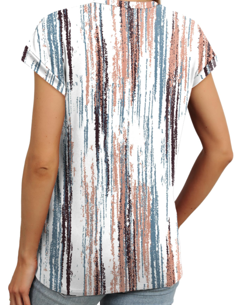 Milly Bluse til Kvinder – Elegant Tunika Top med Rund Hals og Korte Ærmer