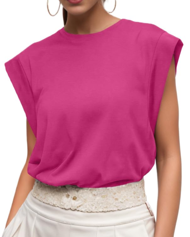 Fionna Women's Cotton T-Shirt – Elegant Short-Sleeve Round Neck Top