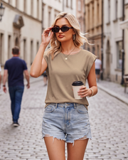 Top de Mulher Emma – Camisola Sem Mangas com Decote Redondo, Leve e Confortável