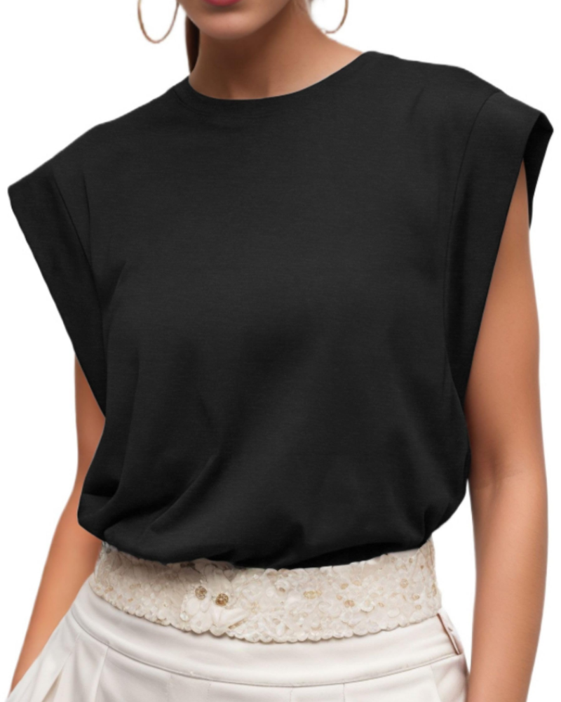 Fionna Women's Cotton T-Shirt – Elegant Short-Sleeve Round Neck Top