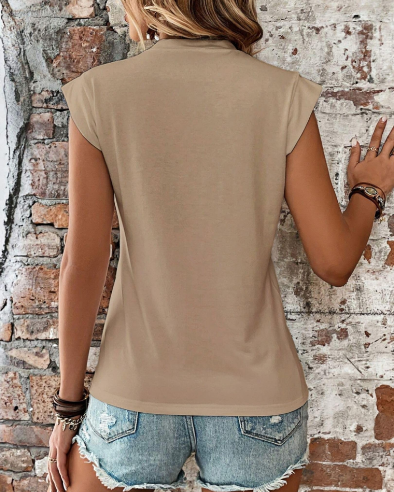 Top de Mulher Emma – Camisola Sem Mangas com Decote Redondo, Leve e Confortável