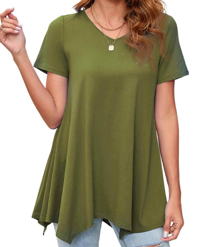 Tunica Donna Estiva Ivy – Scollo a V Stampa Paisley Orlo Fluido
