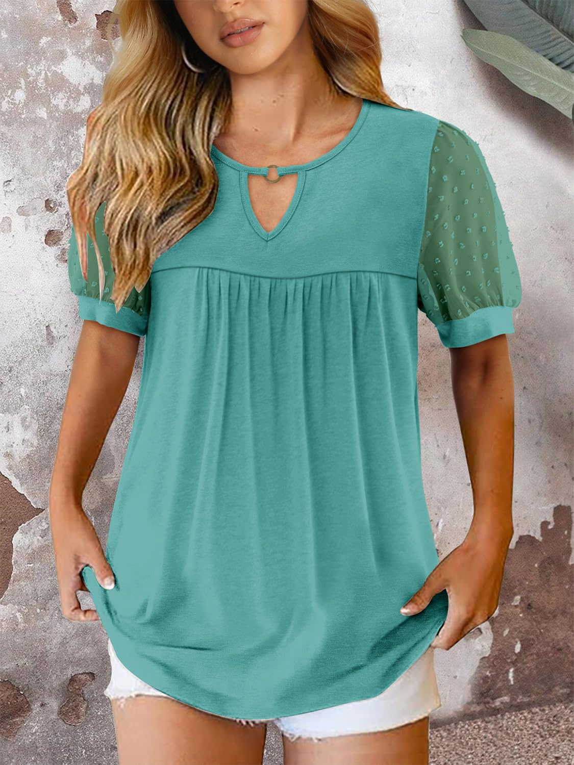 Camicia da donna Fairy casual – Blusa fluida con scollo rotondo e maniche corte