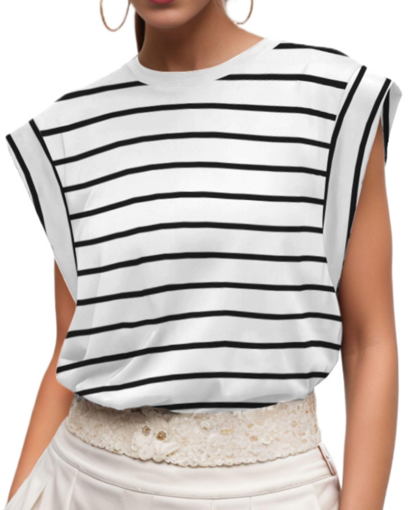 Fionna Women's Cotton T-Shirt – Elegant Short-Sleeve Round Neck Top