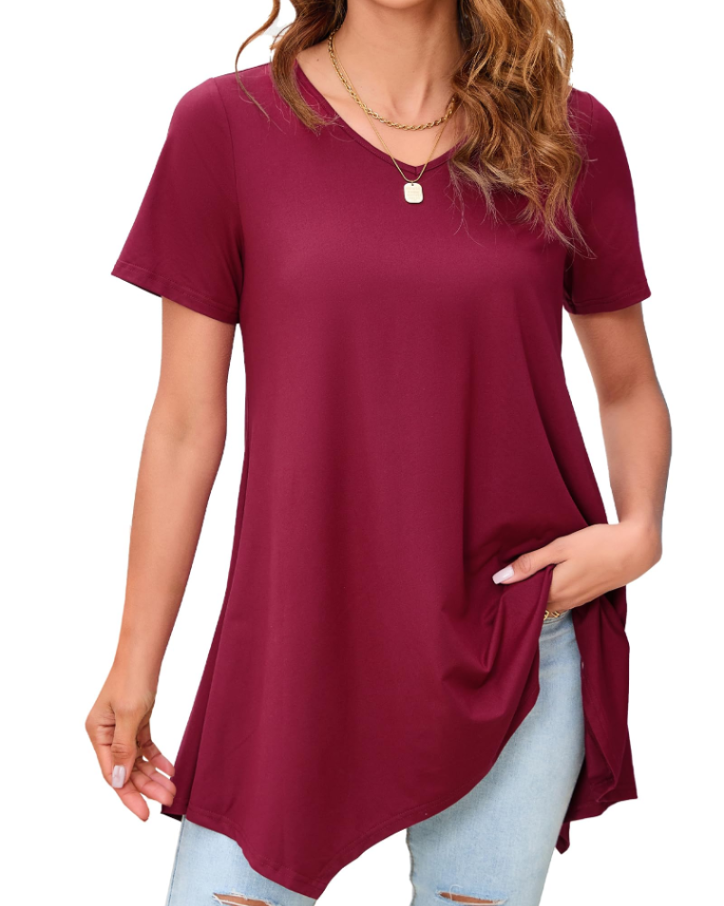 Tunica Donna Estiva Ivy – Scollo a V Stampa Paisley Orlo Fluido