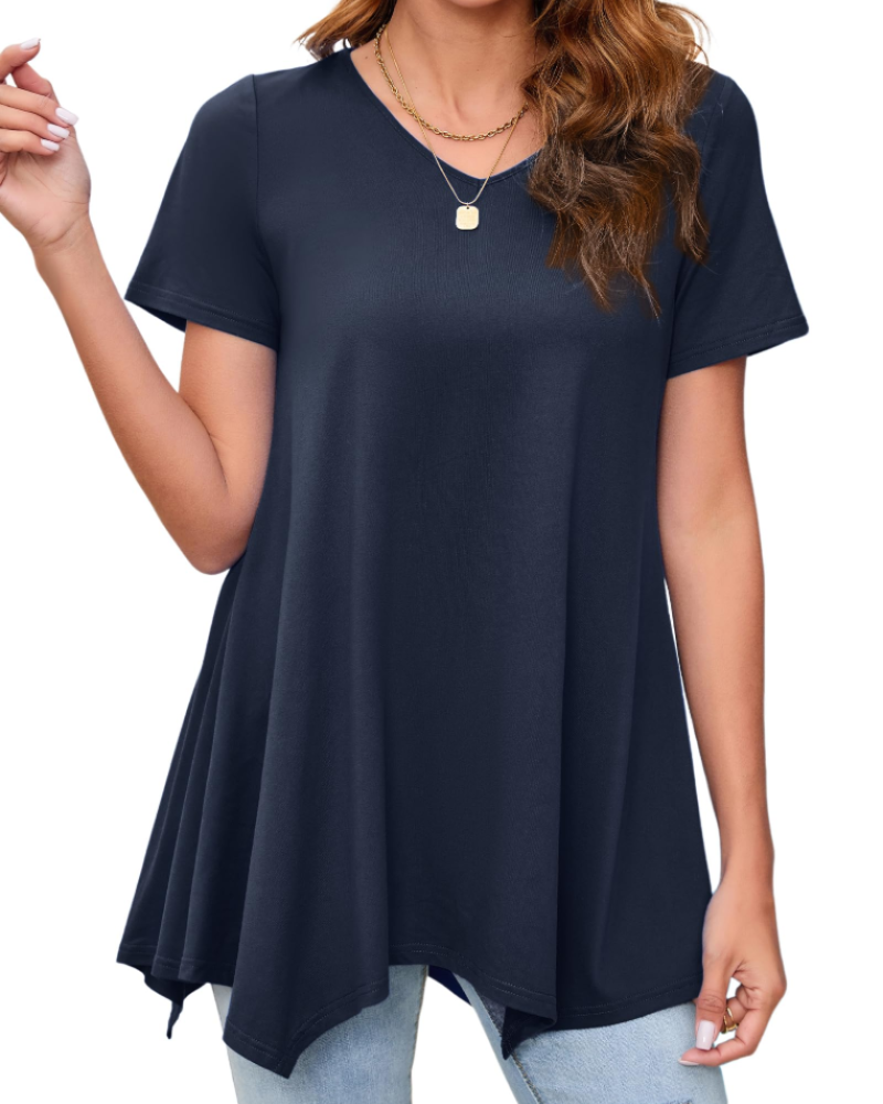 Tunica Donna Estiva Ivy – Scollo a V Stampa Paisley Orlo Fluido