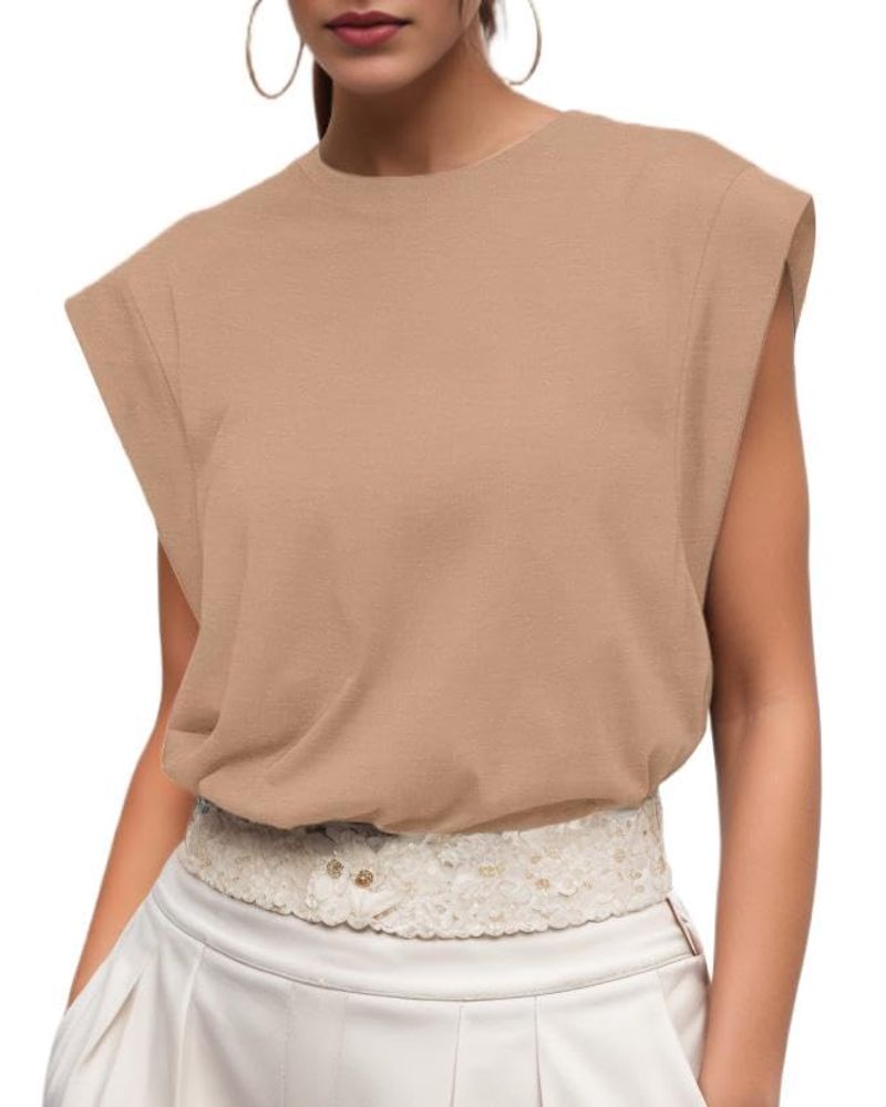 Fionna Women's Cotton T-Shirt – Elegant Short-Sleeve Round Neck Top