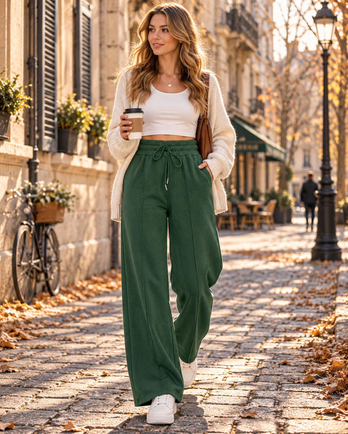 Χέπσελ Παντελόνι Jogger Γυναικείο – Ψηλόμεσο, Φαρδιά Μπατζάκια, Κορδόνι και Τσέπες