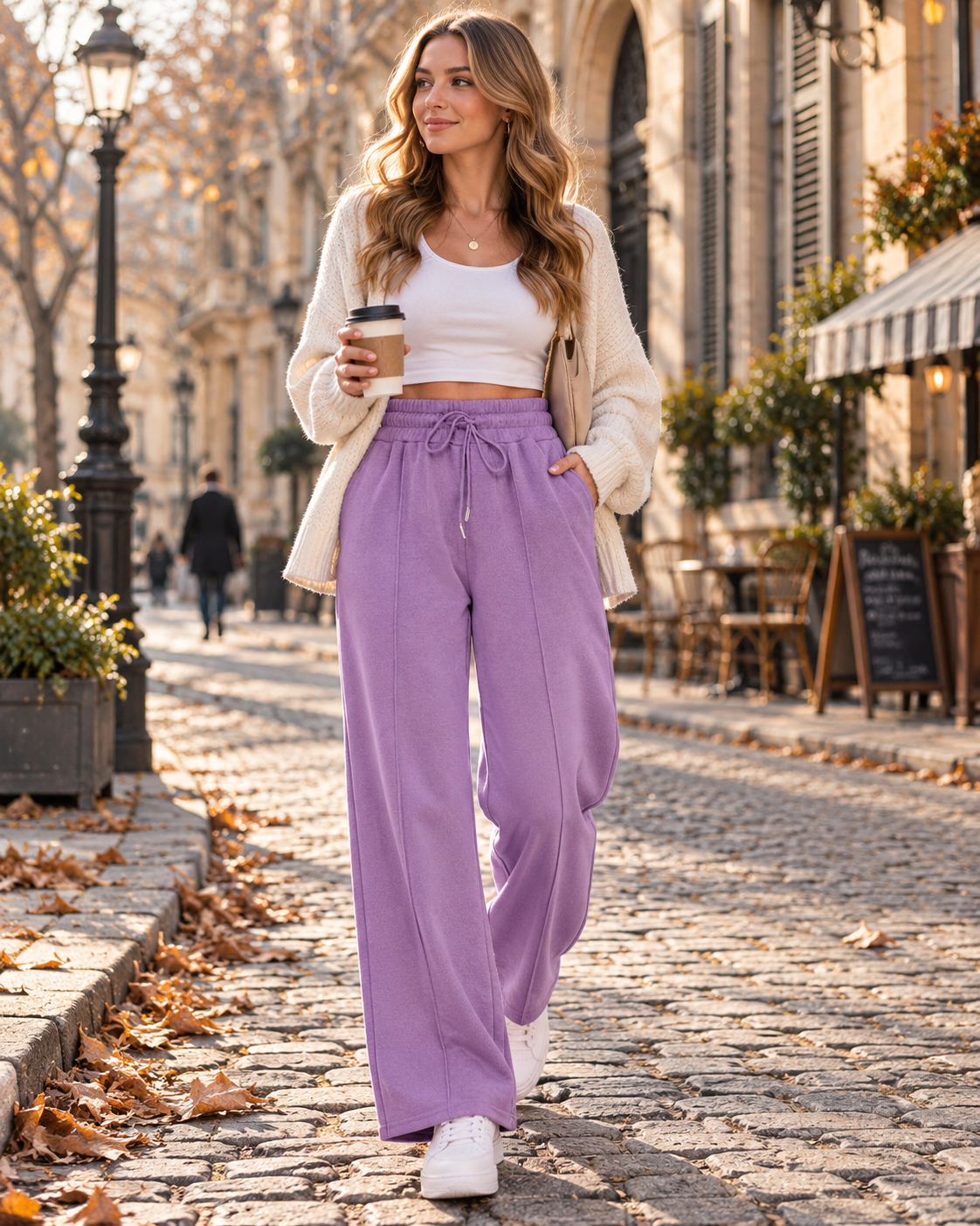 Χέπσελ Παντελόνι Jogger Γυναικείο – Ψηλόμεσο, Φαρδιά Μπατζάκια, Κορδόνι και Τσέπες
