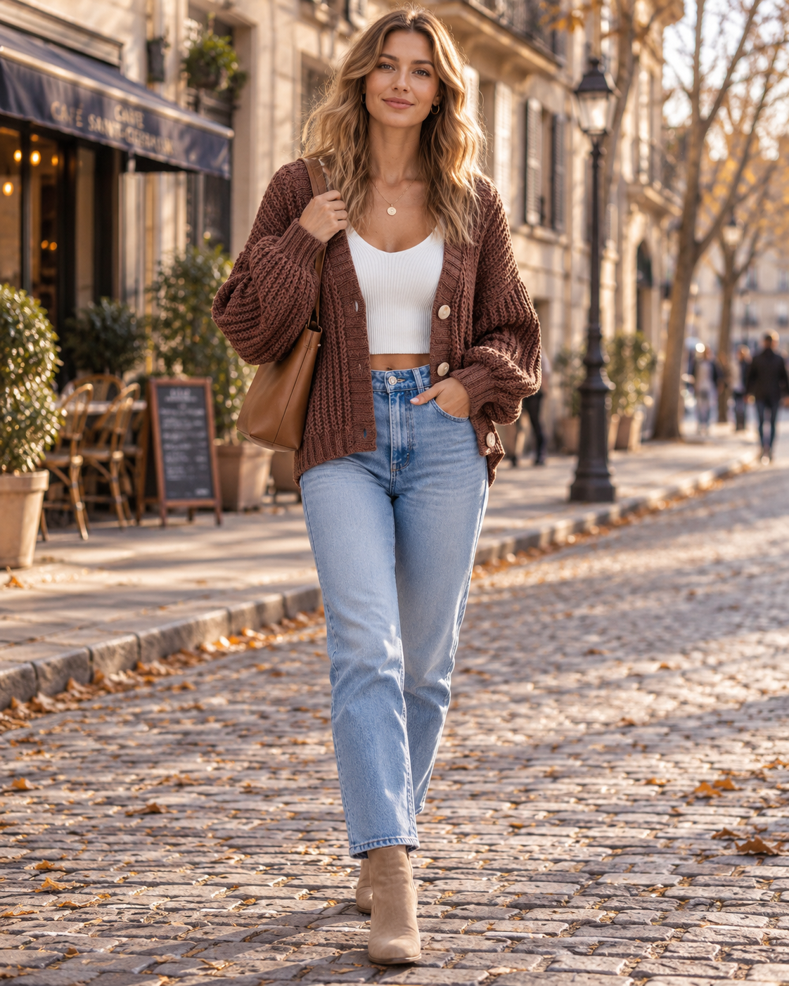 Damen-Cardigan Winona – Grobstrick, V-Ausschnitt, Oversize-Schnitt und Knöpfe