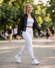 Geacă scurtă sport pentru femei Ainsley – Geacă din mesh respirabil cu fermoar