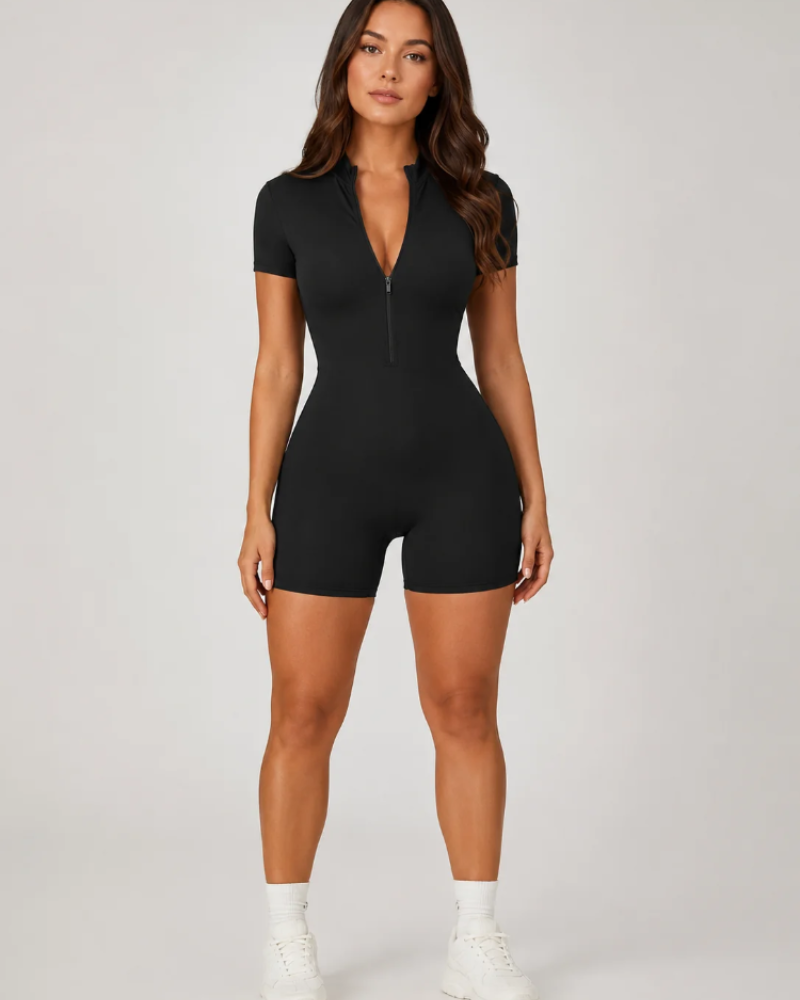 Teagan Mono Deportivo para Mujer – Mono sin Costuras con Mangas Cortas en Nylon Elástico