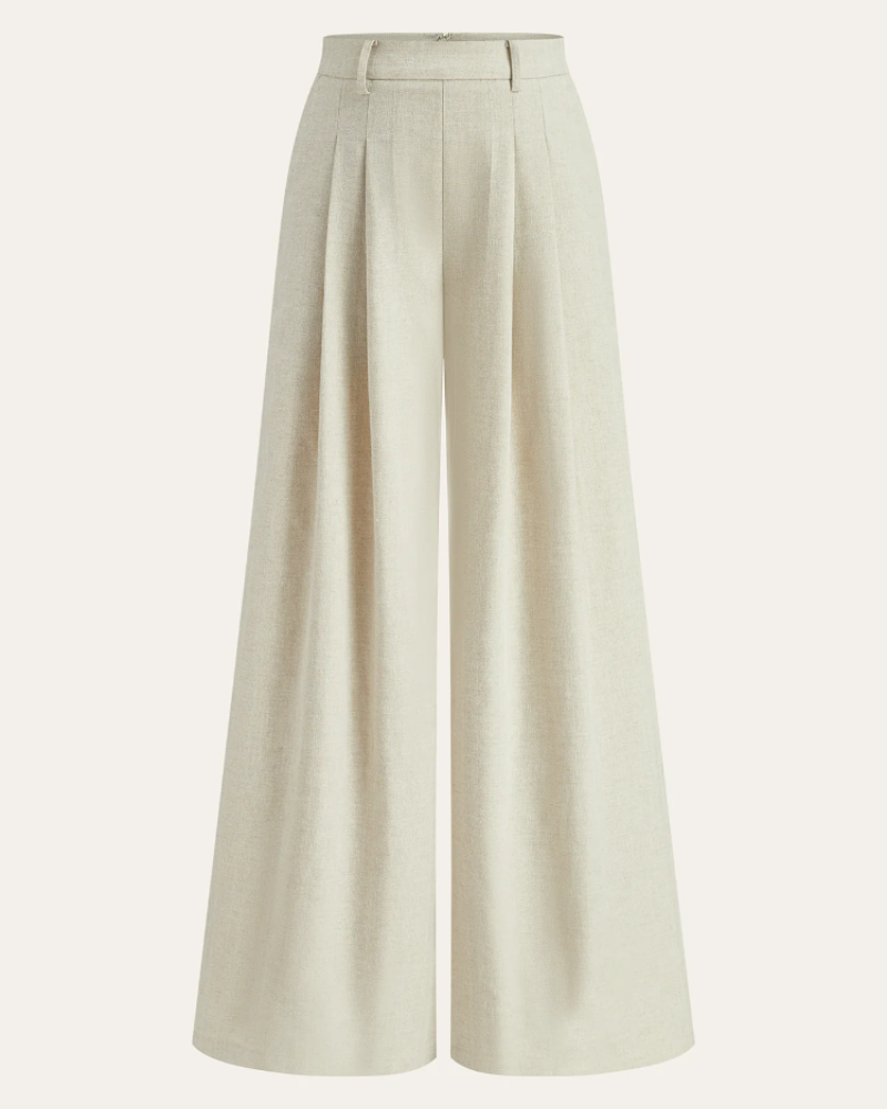 Kendall Damesbroek – Wijde Broek met Hoge Taille, Rekbaar, Elegant met Onzichtbare Sluiting