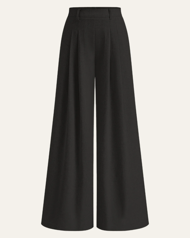 Kendall Damesbroek – Wijde Broek met Hoge Taille, Rekbaar, Elegant met Onzichtbare Sluiting