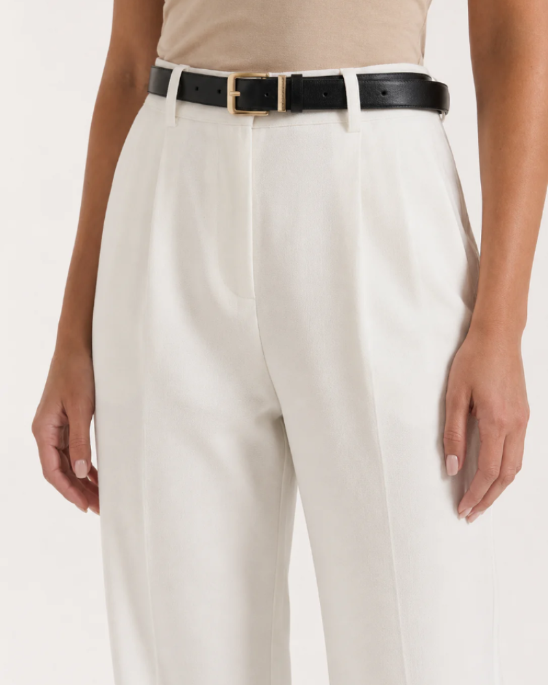 Sydney Pantalón Mujer – Pantalón Ancho de Cintura Alta Elástico Elegante Estilo Oficina Chic