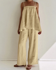 Taylor Ensemble 2 Pezzi Donna – Completo Monocromatico Casual Tessuto Leggero Taglio Fluido Elegante