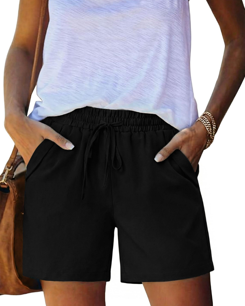 Hazel Casual Women's Shorts – Drawstring Shorts with Pockets