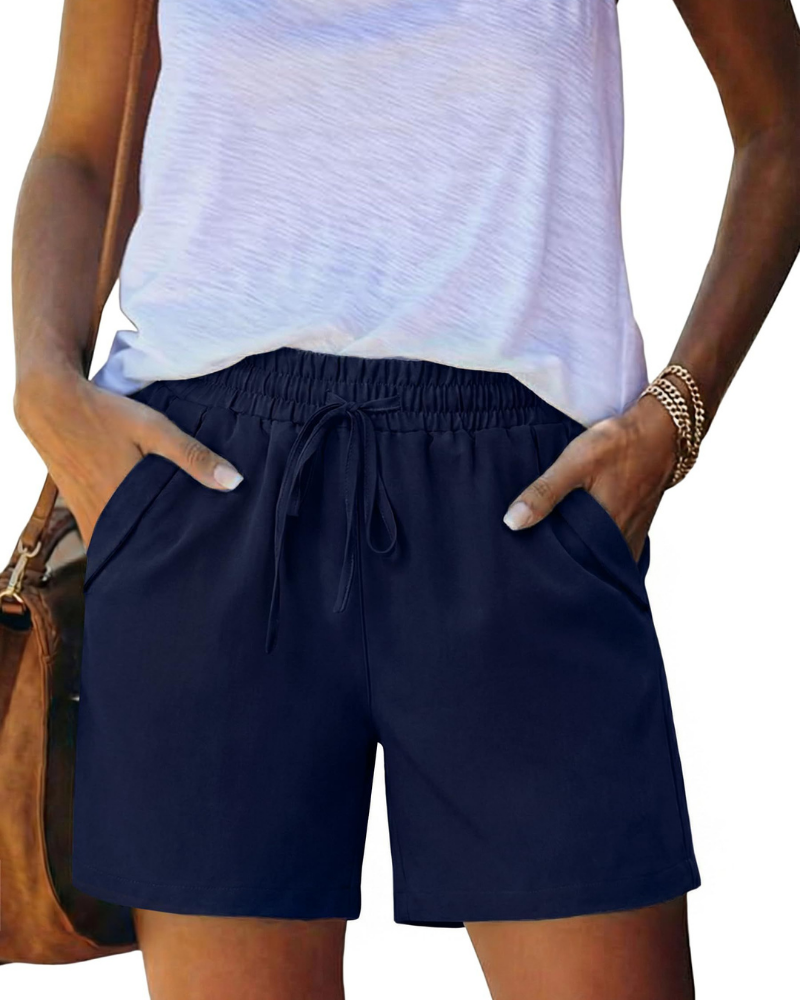 Hazel Casual Women's Shorts – Drawstring Shorts with Pockets