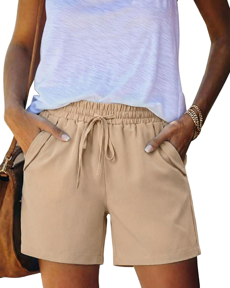 Hazel Casual Women's Shorts – Drawstring Shorts with Pockets