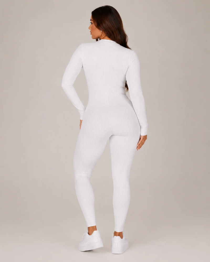 Peyton Women's Sports Jumpsuit – Seamless Long-Sleeve Jumpsuit with Zipper