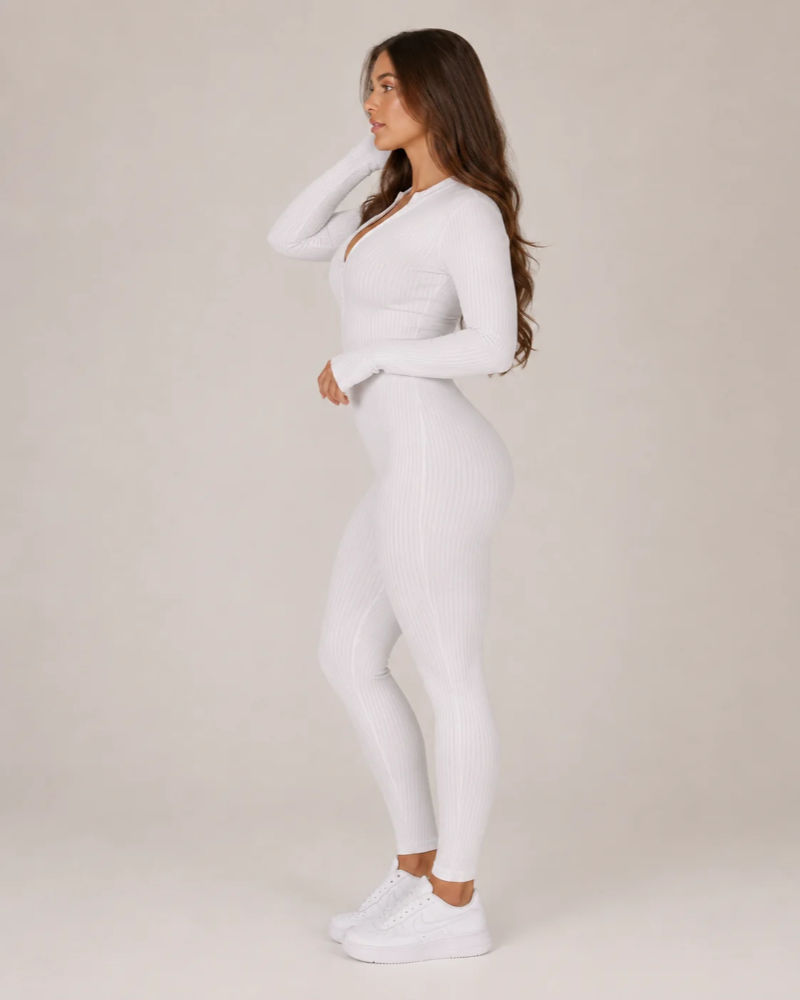 Peyton Women's Sports Jumpsuit – Seamless Long-Sleeve Jumpsuit with Zipper