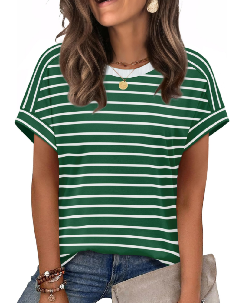 Zaria Top Donna – T-shirt Girocollo Casual Chic, Taglio Largo & Maniche Corte Estive