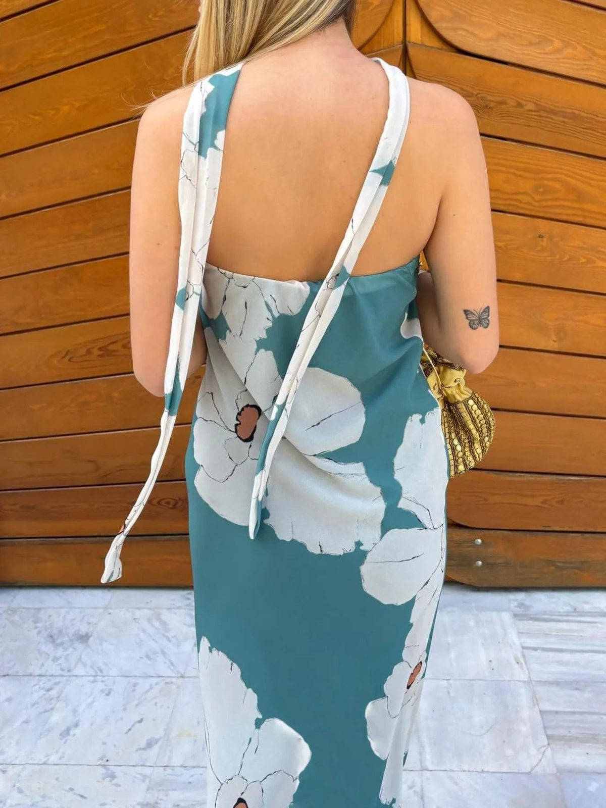Isaline – elegancka letnia długa sukienka maxi damska, dopasowana sukienka bez ramiączek z nadrukiem