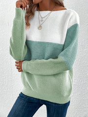 Aubree Pull in Maglia Color-Block per Donna – Maglia Morbida, Taglio Casual con Motivo a Quadri