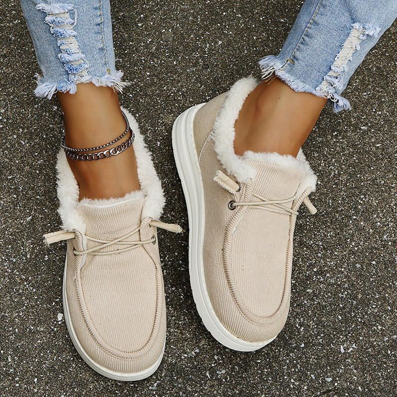 Μάρεν Μπότες Slip-On Γυναικείες – Επένδυση από Βελούδο, Αντιολισθητικές & Ελαφριές για το Χειμώνα