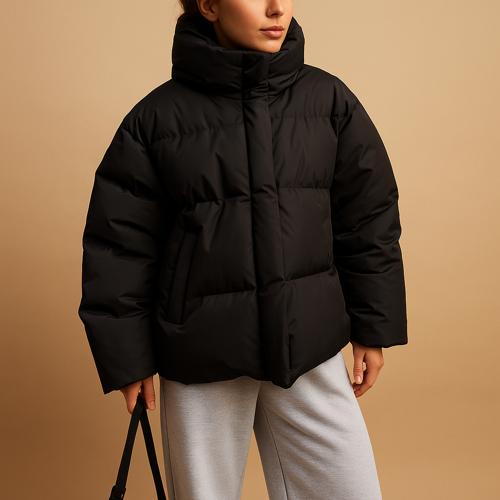 Delaney Dames Gewatteerd Winterjack – Oversized Waterafstotende Jas met Capuchon & Ritssluiting