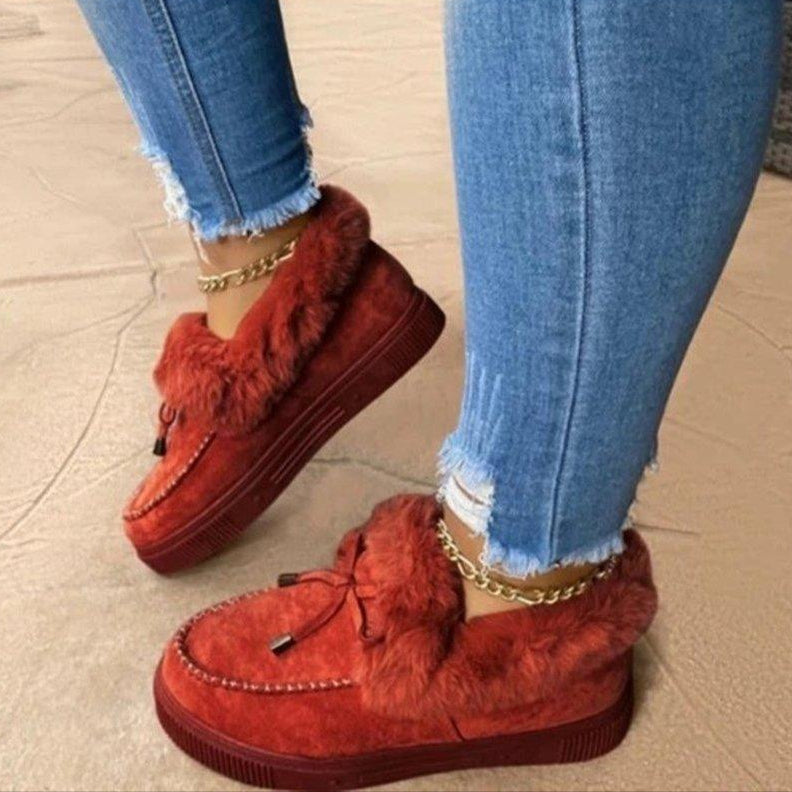 Esther Chaussons de Invierno para Mujer – Suave Tacto de Ante con Forro Caliente de Piel Sintética y Suela Antideslizante