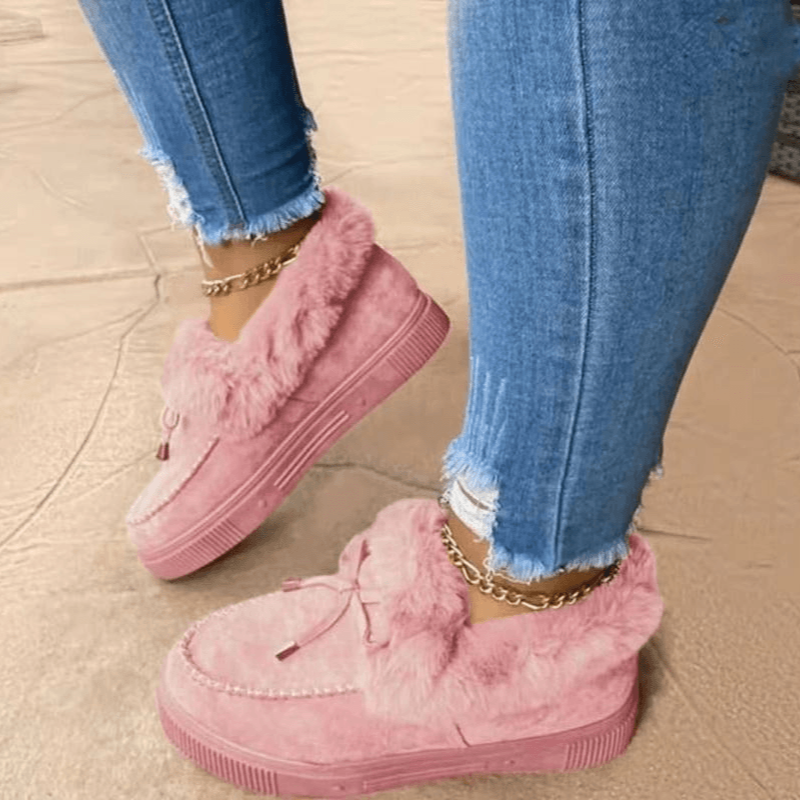 Esther Chaussons de Invierno para Mujer – Suave Tacto de Ante con Forro Caliente de Piel Sintética y Suela Antideslizante